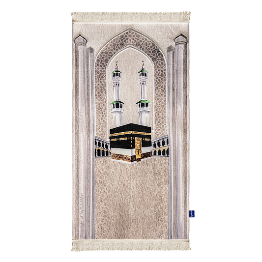 Adult Premium Padded Prayer Mat with Masjid al-Haram Design