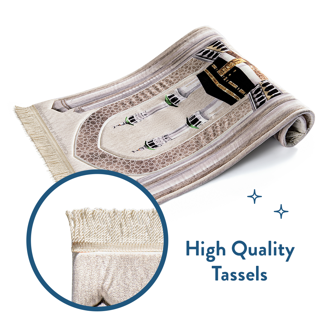 Adult Premium Padded Prayer Mat with Masjid al-Haram Design