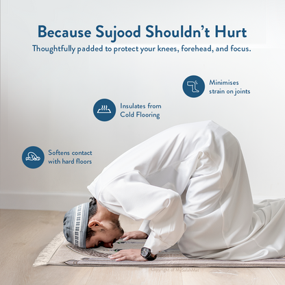 Adult Premium Padded Prayer Mat with Masjid al-Haram Design