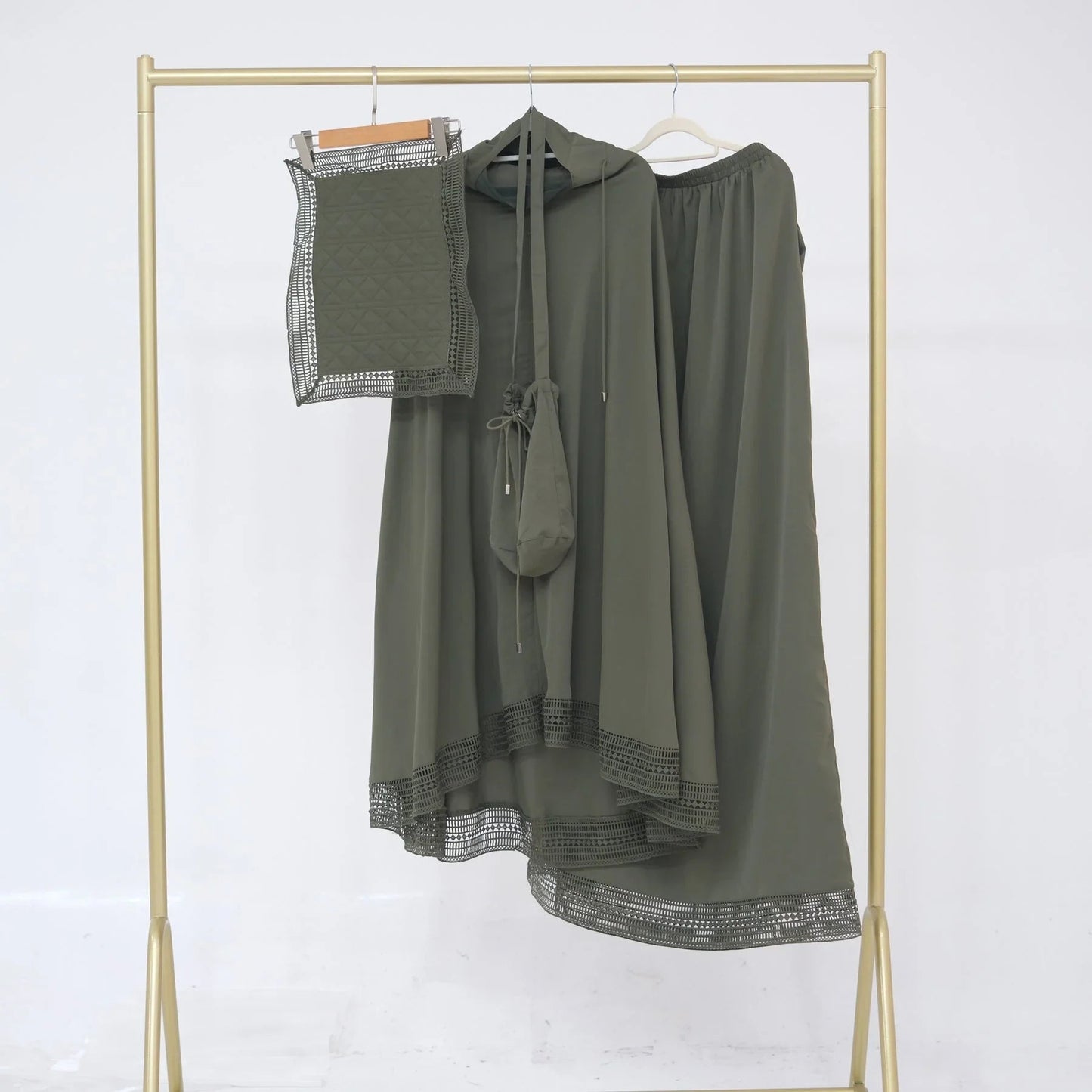 LM300 Khimar Prayer Set – 4-Piece Modest Outfit with Lace Trim