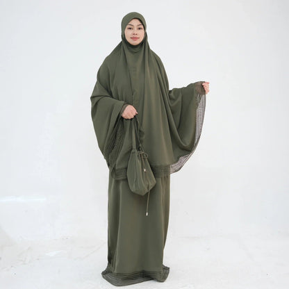 LM300 Khimar Prayer Set – 4-Piece Modest Outfit with Lace Trim