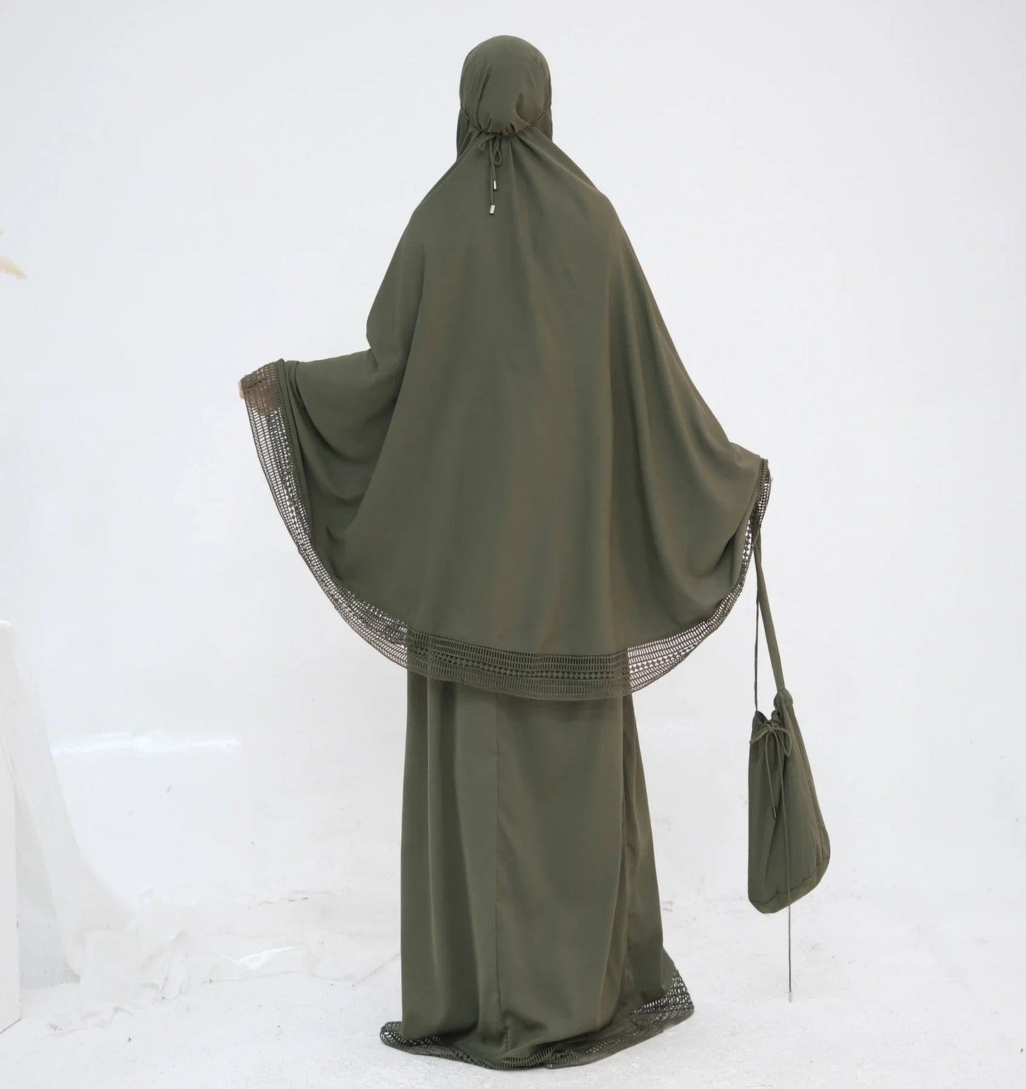 LM300 Khimar Prayer Set – 4-Piece Modest Outfit with Lace Trim