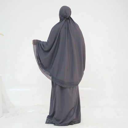 LM300 Khimar Prayer Set – 4-Piece Modest Outfit with Lace Trim